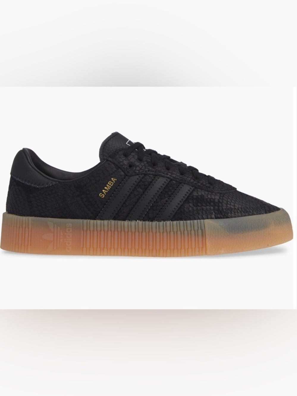 adidas Samba Platform Sneakers in Black with Gum Sole